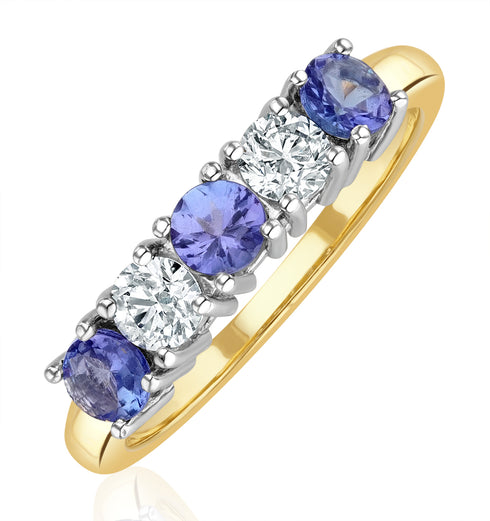 Tanzanite 0.75CT and Diamond Ring 0.40CT 18K Gold FT26